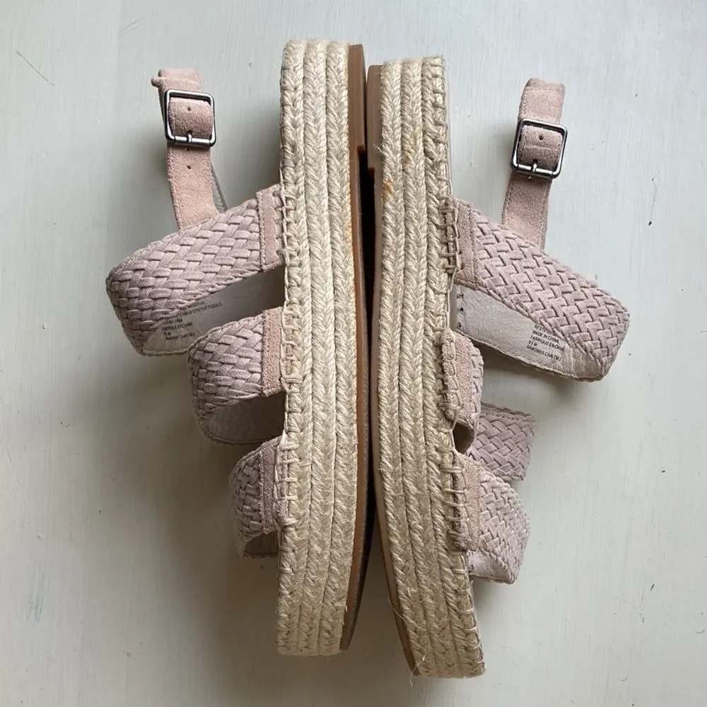 Nordstrom Caslon Braided Leather Espadrille Sandel Size 9.5